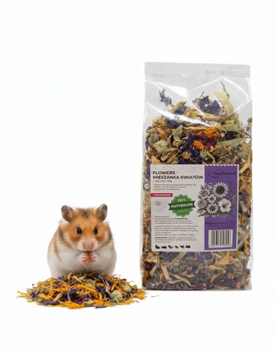 FLOWERS mieszanka kwiatów dla królika, świnki morskiej, szynszyli, papug i gryzonii 100 g NOWOŚĆ!!!