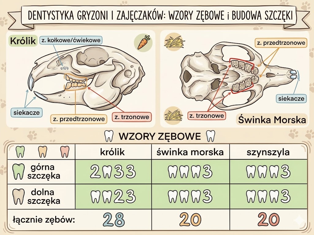 zęby królika i świnki morskiej