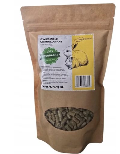 Owies ziele granulat 500g dla królików, gryzonii, świnek morskich