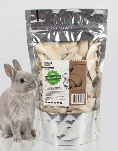 Chipsy kokosowe dla królika szynszyli naturalne 100 g