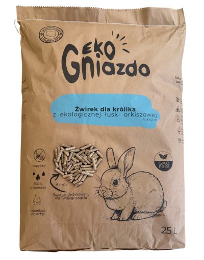 Żwirek dla królika 25 L z ekologicznej łuski orkiszowej
