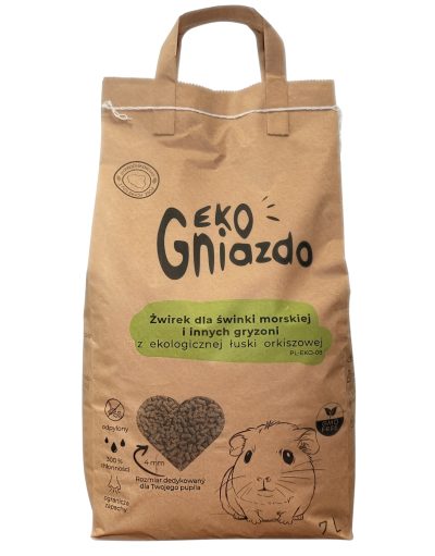 ŻWIREK pellet dla świnki morskiej z EKOLOGICZNEJ łuski orkiszowej 7 L